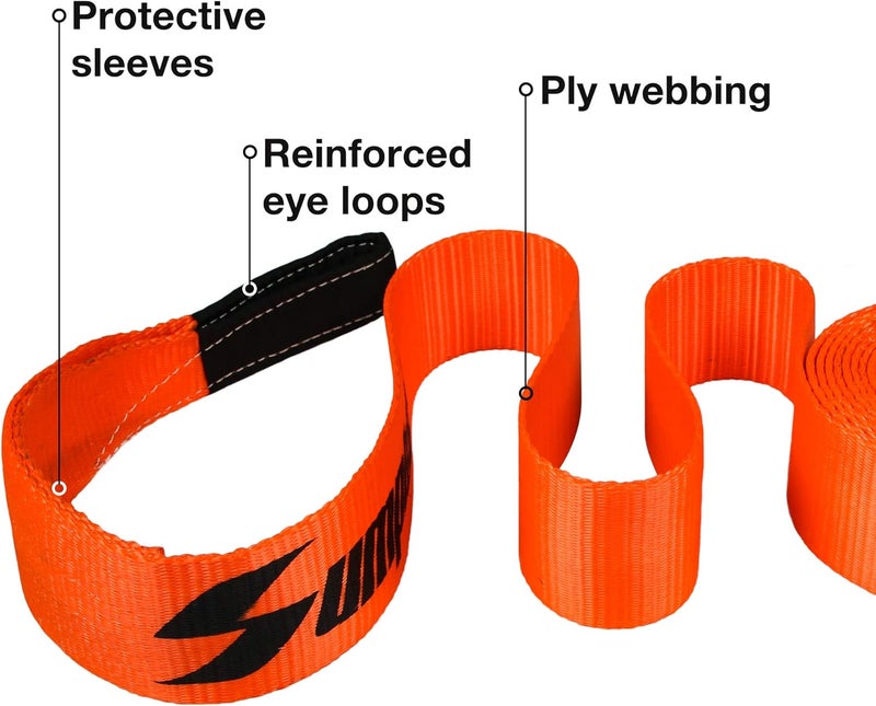 sumpluct Tow Strap Tree Saver Strap for Winching 3" x 20' 30,000 lb,Heavy Duty Offroad Straps RV Trailer Truck Winch Strap Emergency 4x4 Off Road Recovery Towing Rope Camper Accessories Travel Car Essentials - Image 4